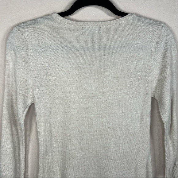 SMALL SEQUIN HEARTS BEIGE SWEATER LONG SLEEVE KNIT DRESS  NEUTRAL JUNIORS - Picture 5 of 9